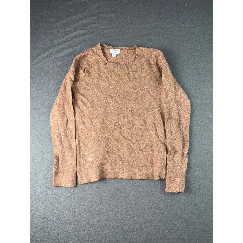 J. Crew Teddie Brown Sweater Cotton Merino Wool Pullover Womens XS